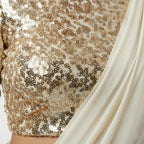 Cream Plain Saree with Heavy Blouse