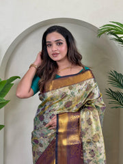 Gorgeous Kanchipuram Silk Wine Color Saree