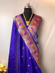 Delightful Paithani Silk Blue Color Saree