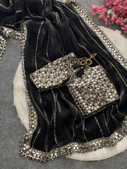 Function Wear Jimmy Chu Black Color Saree