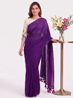 Classic Cotton Weave Saree With Stitched Blouse
