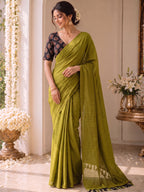 Handloom Khadi Cotton Saree with Magic Blouse