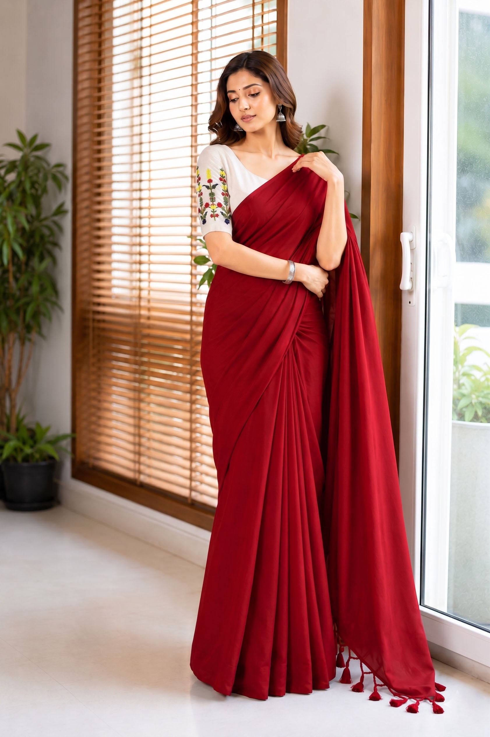 Soft Handloom Cotton Saree With Heavy Blouse