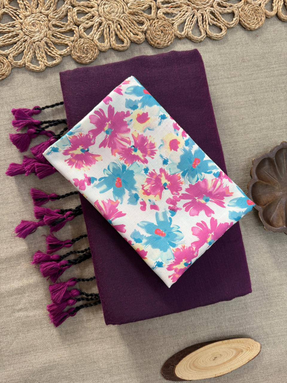 Elegant Khadi Cotton Saree with Magic Cotton Blouse