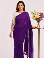 Classic Cotton Weave Saree With Stitched Blouse