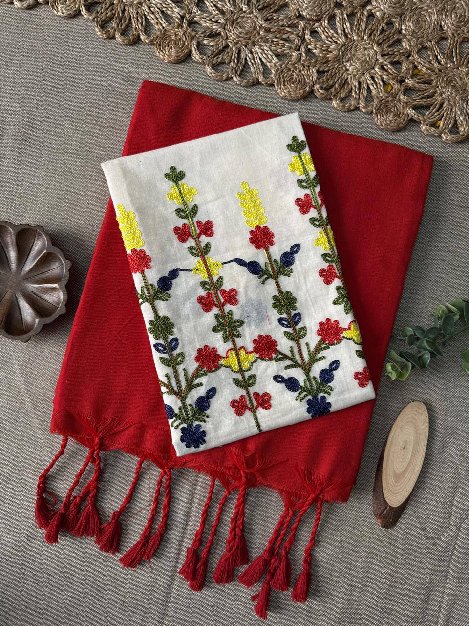 Soft Handloom Cotton Saree With Heavy Blouse