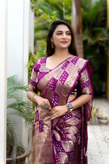 Captivating Silk Saree Rani Pink Color Saree