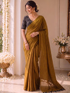 Handloom Khadi Cotton Saree with Magic Blouse