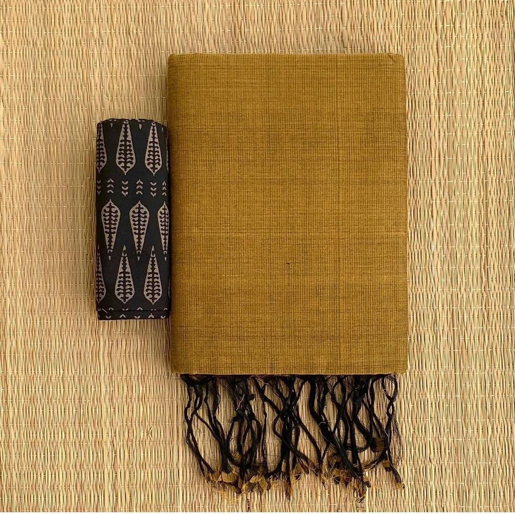 Handloom Khadi Cotton Saree with Magic Blouse