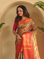 Gorgeous Kanchipuram Silk Orange Color Saree