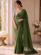 Handloom Khadi Cotton Saree with Magic Blouse