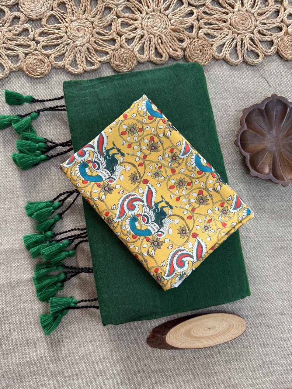 Elegant Khadi Cotton Saree with Magic Cotton Blouse