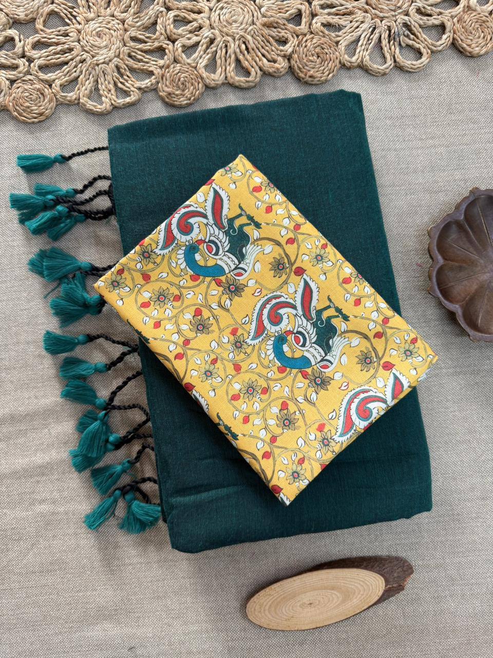 Elegant Khadi Cotton Saree with Magic Cotton Blouse