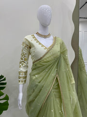 Marriage Special Twill Net Perrot Color Saree