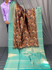 Fantastic Silk Multi With Sky Blue Color Saree