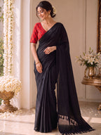 Handloom Khadi Cotton Saree with Magic Blouse