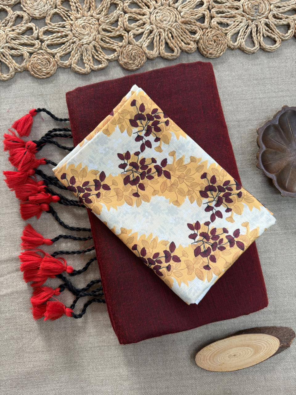 Elegant Khadi Cotton Saree with Magic Cotton Blouse