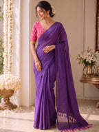 Handloom Khadi Cotton Saree with Magic Blouse