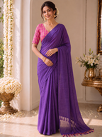 Handloom Khadi Cotton Saree with Magic Blouse