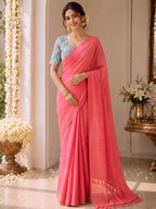 Handloom Khadi Cotton Saree with Magic Blouse
