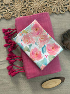 Elegant Khadi Cotton Saree with Magic Cotton Blouse