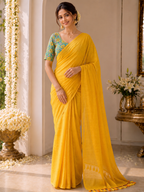 Handloom Khadi Cotton Saree with Magic Blouse