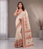 Pure Soft Pashmina Silk Saree with Kashmiri Woven Pallu