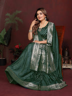 Luxury Soft Satin Silk Hand Dyed Gala Pallu Saree