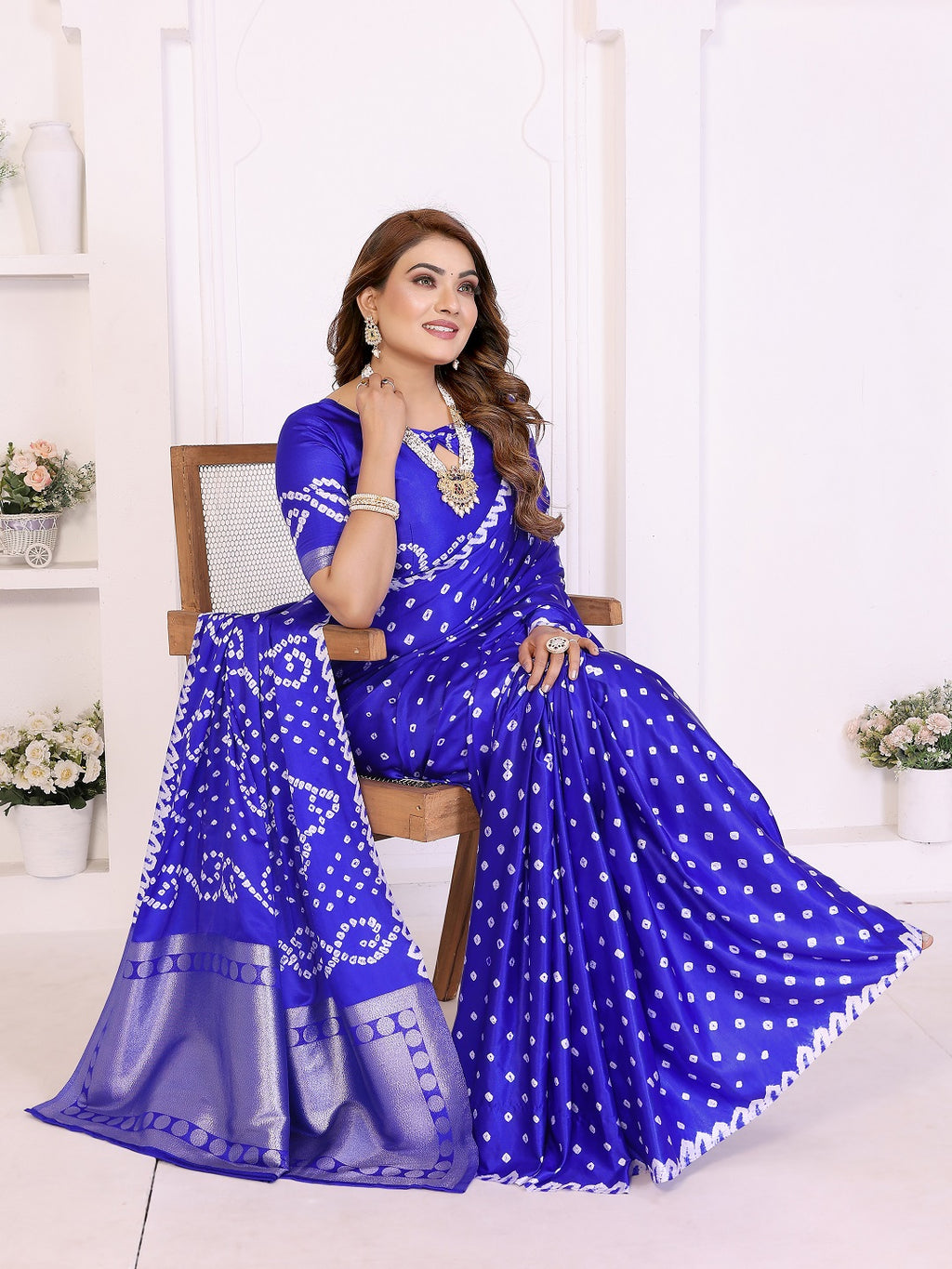 Hand Dyed Lagadi Patta Pallu Bandhej Saree
