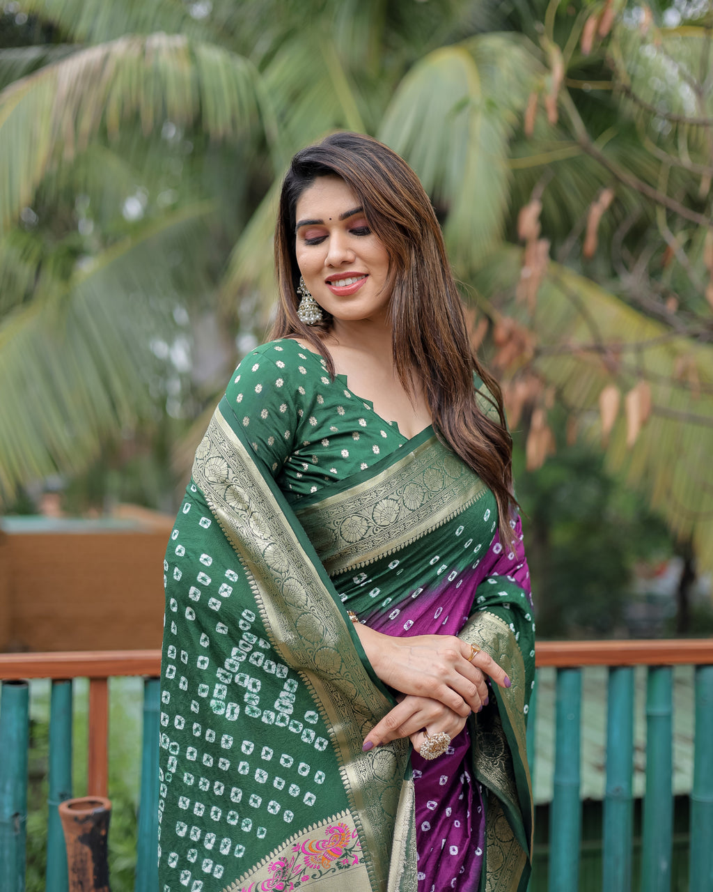 Dola Soft Silk Bandhej Paithani Saree