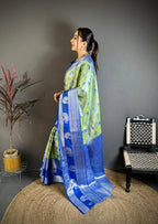 Pure Kanjivaram Silk Saree with Silver Zari Pallu