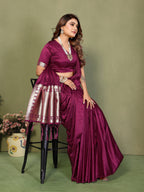 Lagadi Patta Soft Satin Silk Gala Pallu Saree