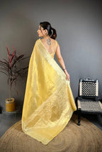 Banarasi Soft Tissue Silk Saree with Copper Zari Weaving