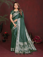 Luxury Soft Satin Silk Hand Dyed Gala Pallu Saree