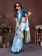 Lagdi Patta Pallu Soft Satin Silk Sibori Saree