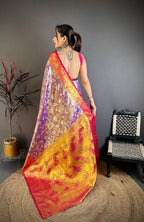 Kanjivaram Semi Silk Saree with Contrast Zari Border