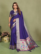Paithani Silk Gala Pallu Tie-Dye Saree with Zari Border