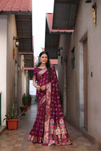 Pure Bandhej Silk Saree with Matka Border