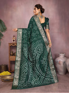 Pure Bandhej Silk Saree with Morpankh Pallu
