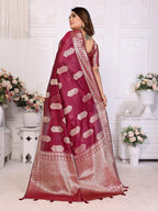 Soft Organza Silk Banarasi Saree with Butta Weaving