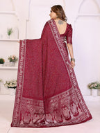 Kanchi Zari Border with Bandhej Print Saree