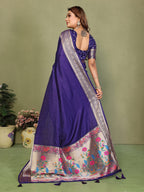 Paithani Silk Gala Pallu Tie-Dye Saree with Zari Border