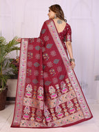Dola Silk Bandhej Khadi Print Saree with Kanchi Border
