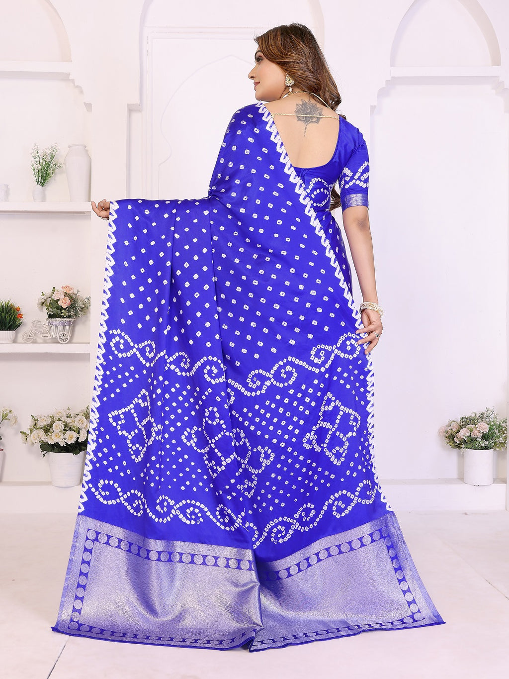 Hand Dyed Lagadi Patta Pallu Bandhej Saree