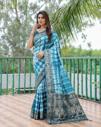 Soft Dola Silk Sibori Bandhej Saree with Zari Border
