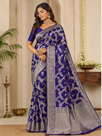 Royal Banarasi Silk Saree with Floral Mina Design