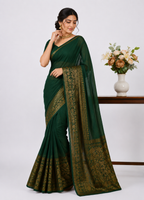 Arresting Green Soft Silk Saree With Groovy Blouse Piece