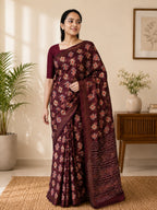 Soft Cotton Saree with Traditional Printed Motifs