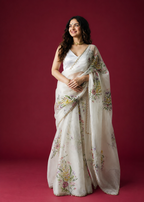 Soft Tabby Silk Saree with Sequins & Katdana Handwork