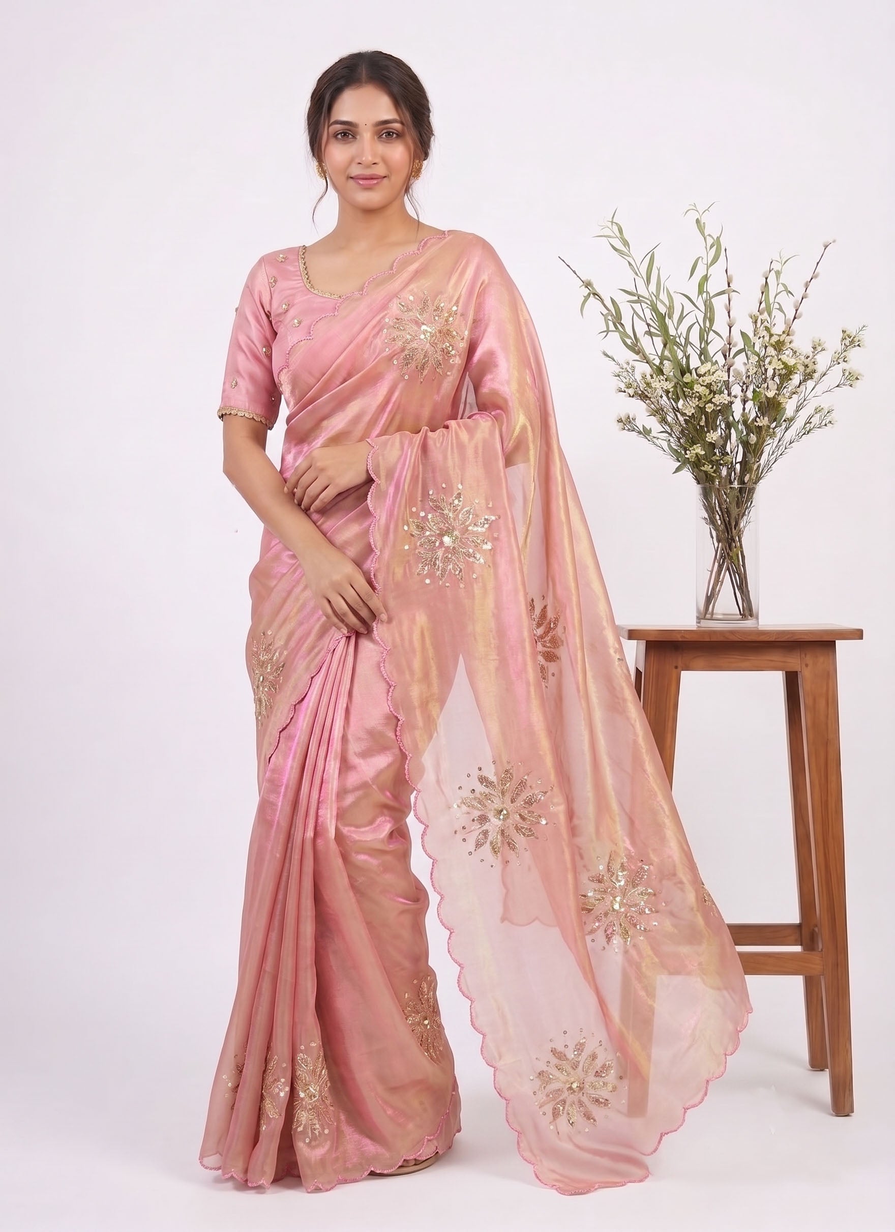 Festive Fandy Satin Saree with Designer Blouse